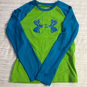 Under armor, youth small, blue and green color